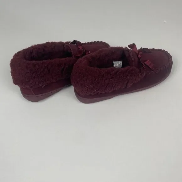 BEARPAW Women Moccasin Comfortable & Light-Weight Slipper/Shoe Size 7 Wool Wine - Picture 14 of 14